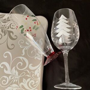 Holiday Wine Stem + Pilsner + Gift Tin NEW 3pc Lot